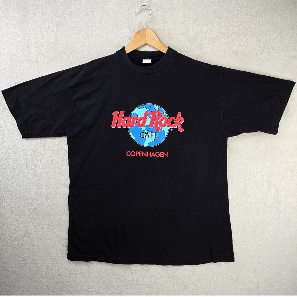 Vintage Hard Rock Cafe Copenhagen Shirt Shirt XL Black 90s Grunge